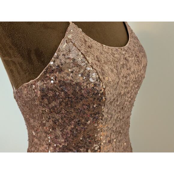 Lulus Bring It Rose Gold Sequin Bodycon Mini Dress NWT Medium Sold Out - Picture 4 of 10